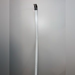 Express Black & White Genuine Leather Reversible Plaque Belt - 30/32